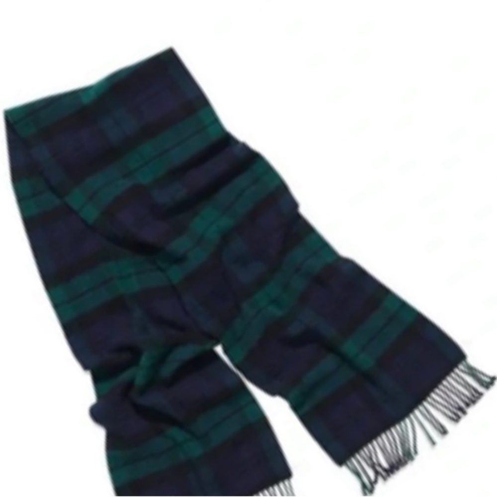 Faherty 100% Royal Alpaca Blackwatch Plaid Scarf $128 NWT 72” Overall Length